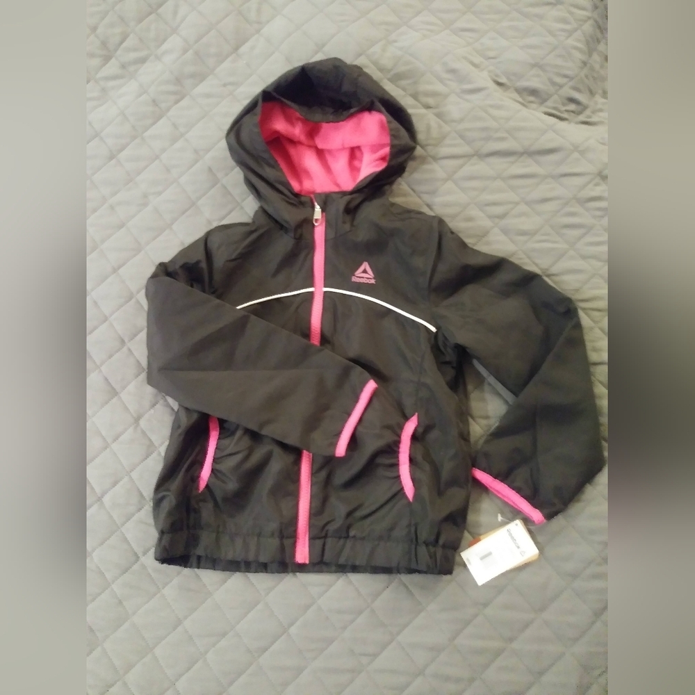 Reebok Black and Pink Hooded Jacket